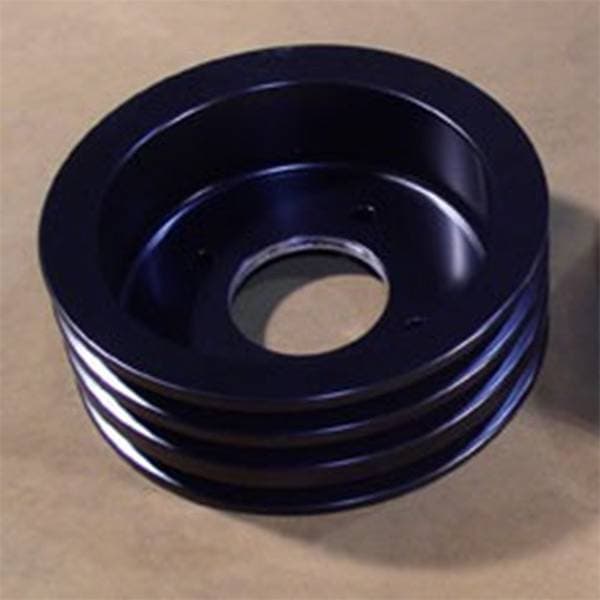 Pontiac 3-Groove Crankshaft Pulley for 1971 and later A/C Applications-Black Anodized
