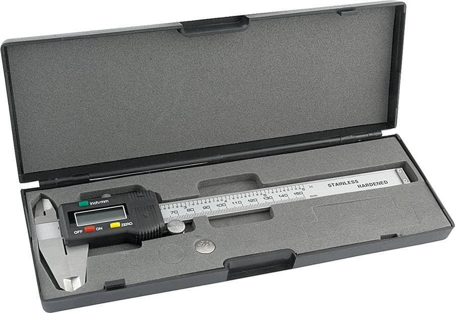 Dial Calipers, Digital, 0.001 to 6.000 in Range, Case, Stainless, Each