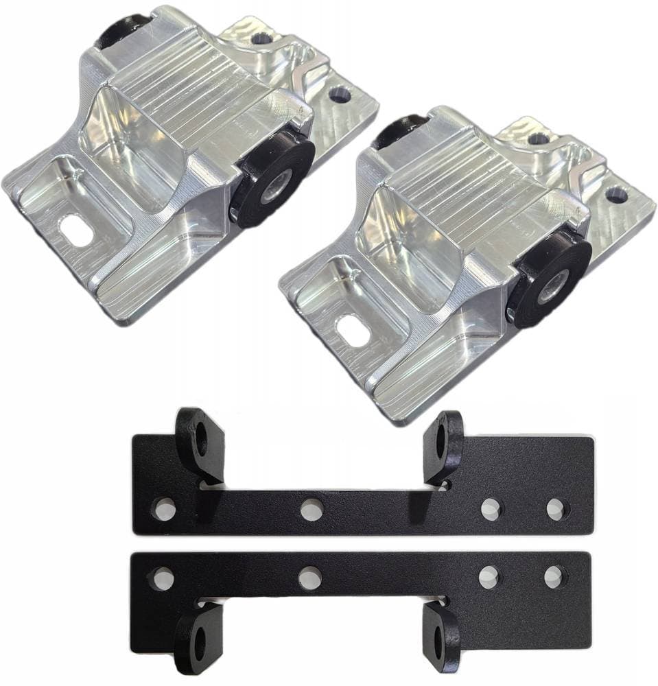 Butler 75-81 F-body (Firebird/TA) Engine Mount/Adaptor Kit for 1961-1979 326-455, Includes Billet Poly Frame Mount, Set/2 BPI-F10774-2387BP
