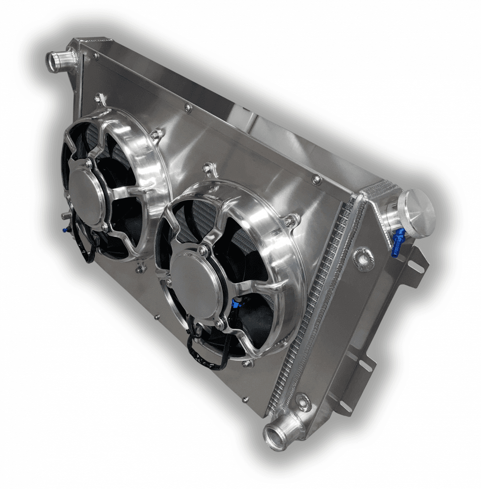 1967 -1969 Firebird Aluminum Radiator With Dual Fans And Aluminum Shroud