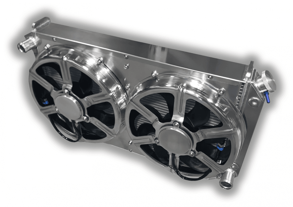 1968 – 1977 GTO + Lemans 900 Horsepower Cooling Power Radiator – Dual 16″ HPX Fans
