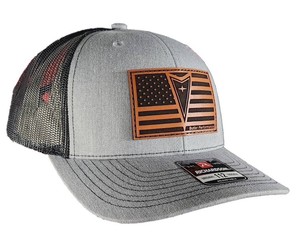 Pontiac Flag Patch Hat, Charcoal/Black, Adjustable, RCH112-BP-SQ-GREY/BLACK