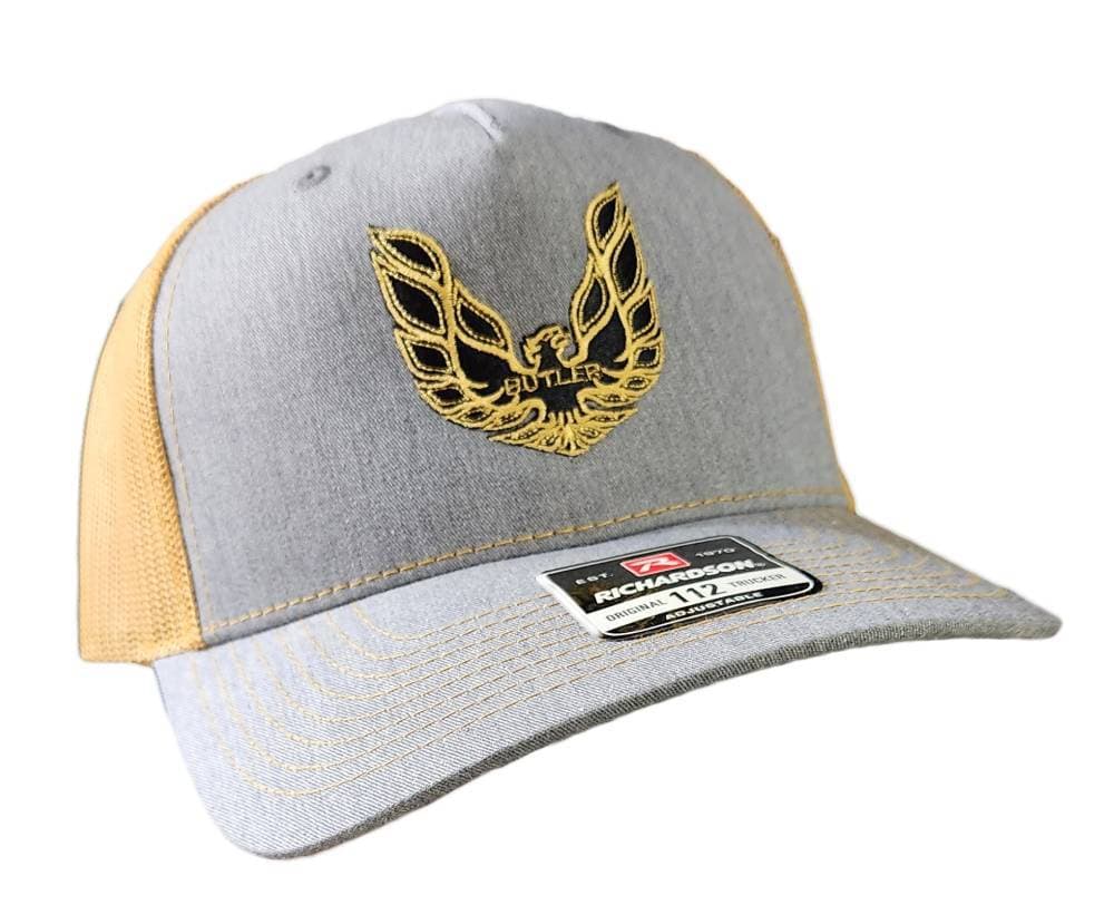 Butler Performance Trans Am 5 Panel Hat, Grey/Gold, Adjustable