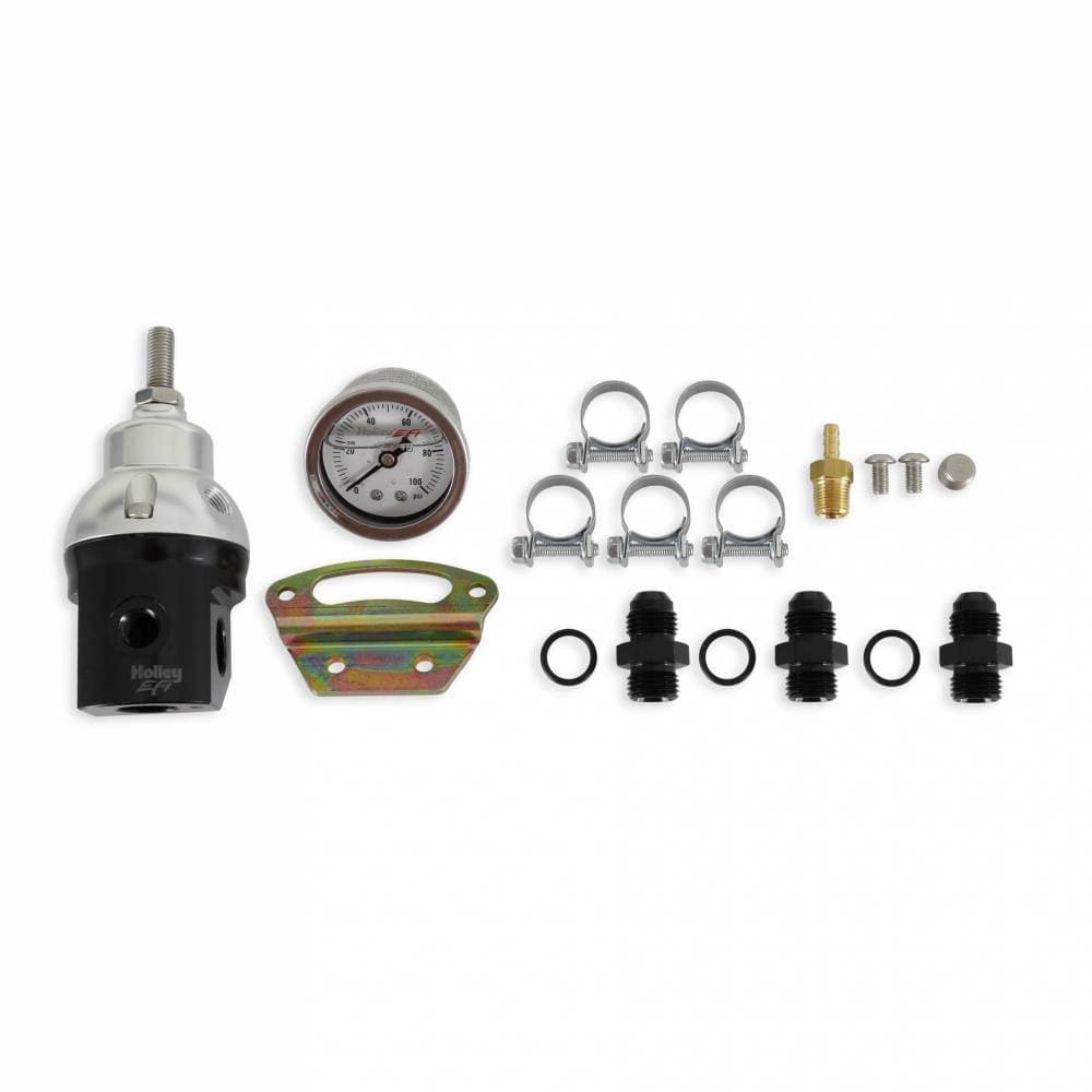 Holley EFI 15-90 PSI Fuel Regulator 6AN Boost Reference 1:1, Gauge and Fittings Kit