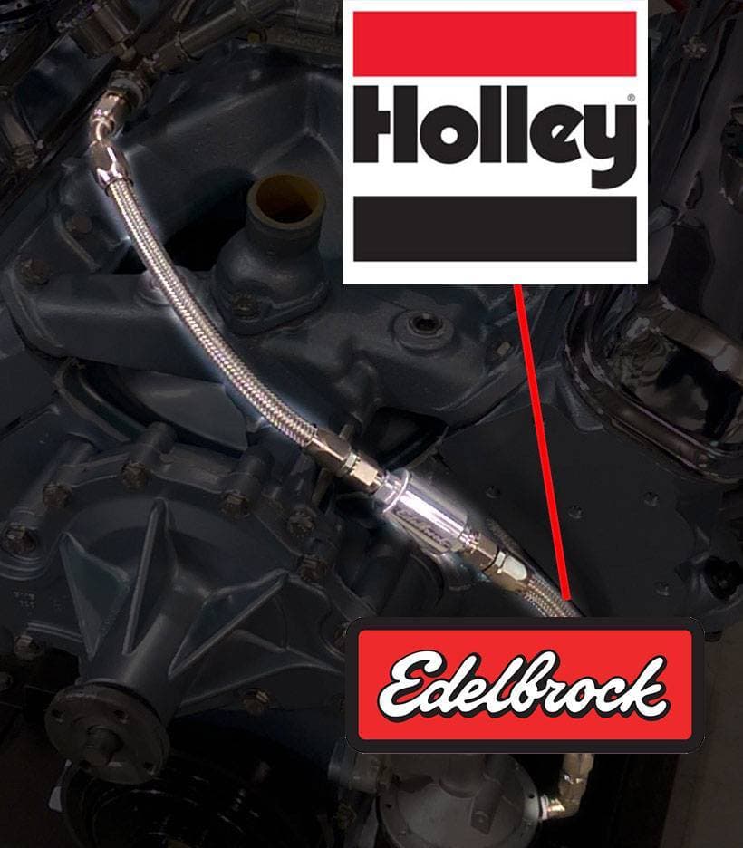 Butler Fuel Pump to Carb Inlet Kit, Edelbrock Mechanical  to Holley, Black or Endura, Inlet BPI-1012FUEL