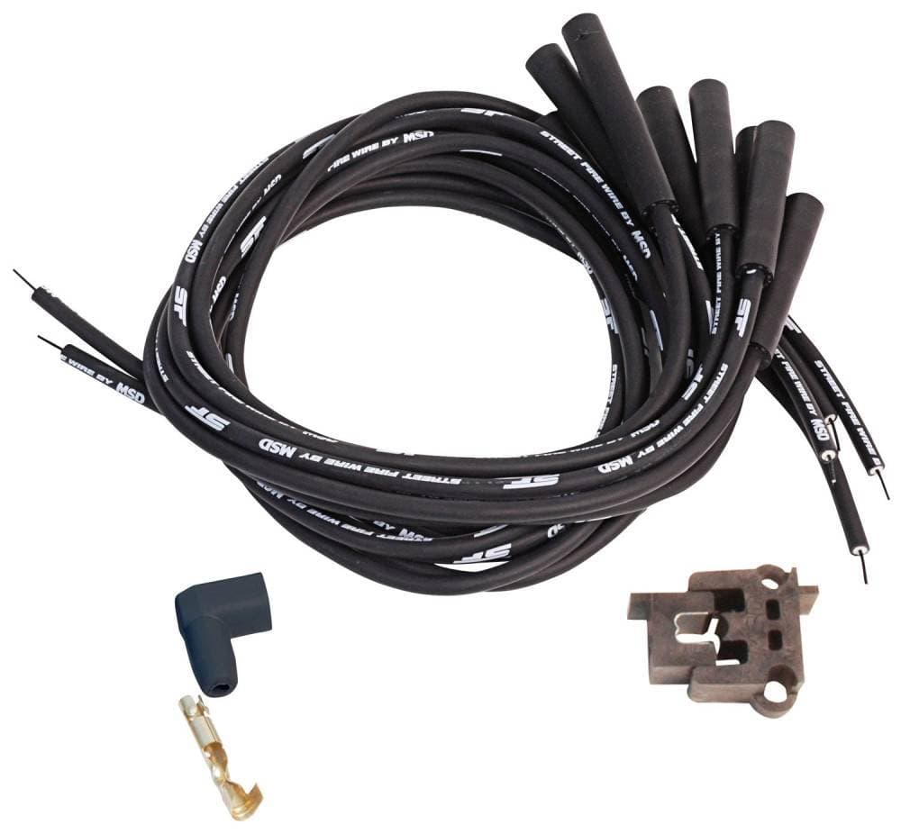 MSD Street Fire Spark Plug Wires, 8mm, Cut to Fit, Multi Angle HEI