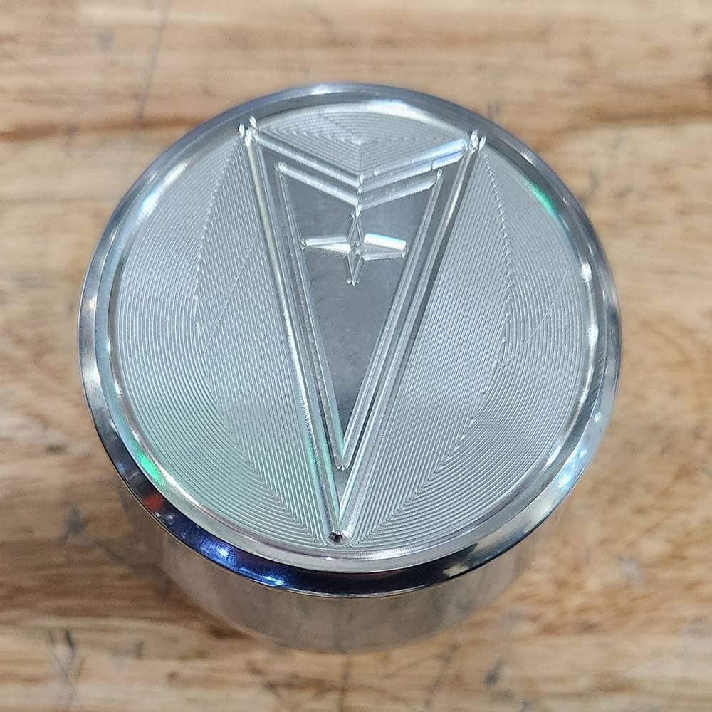 Pontiac 3D Raised Logo Custom CNC Polished Aluminum Push-In Breather 