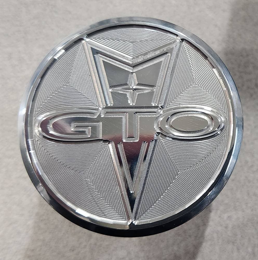 GTO 3D Raised Logo CNC Polished Aluminum Push-In Breather 