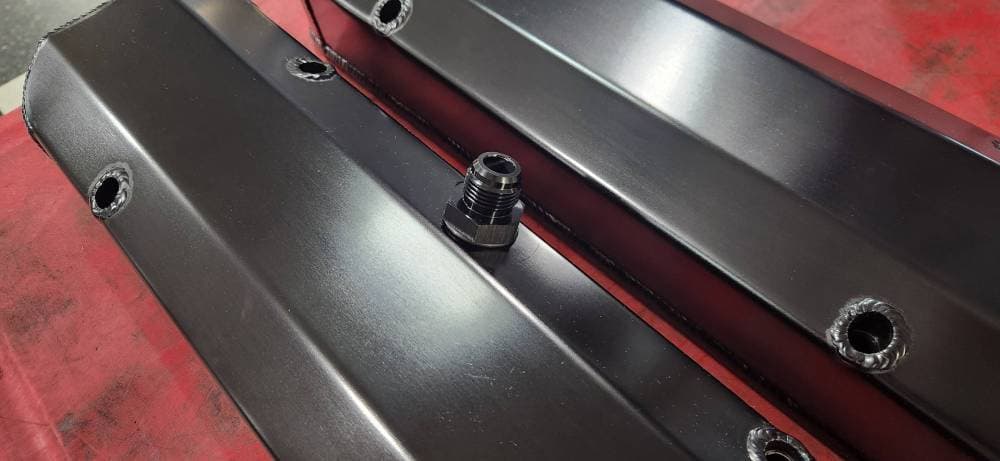 Butler Performance EVAC Ready, CNC Logo Aluminum Valve Covers, Choose Logo, Black, Satin w/Clear, or Polished (Set) BPI-VC