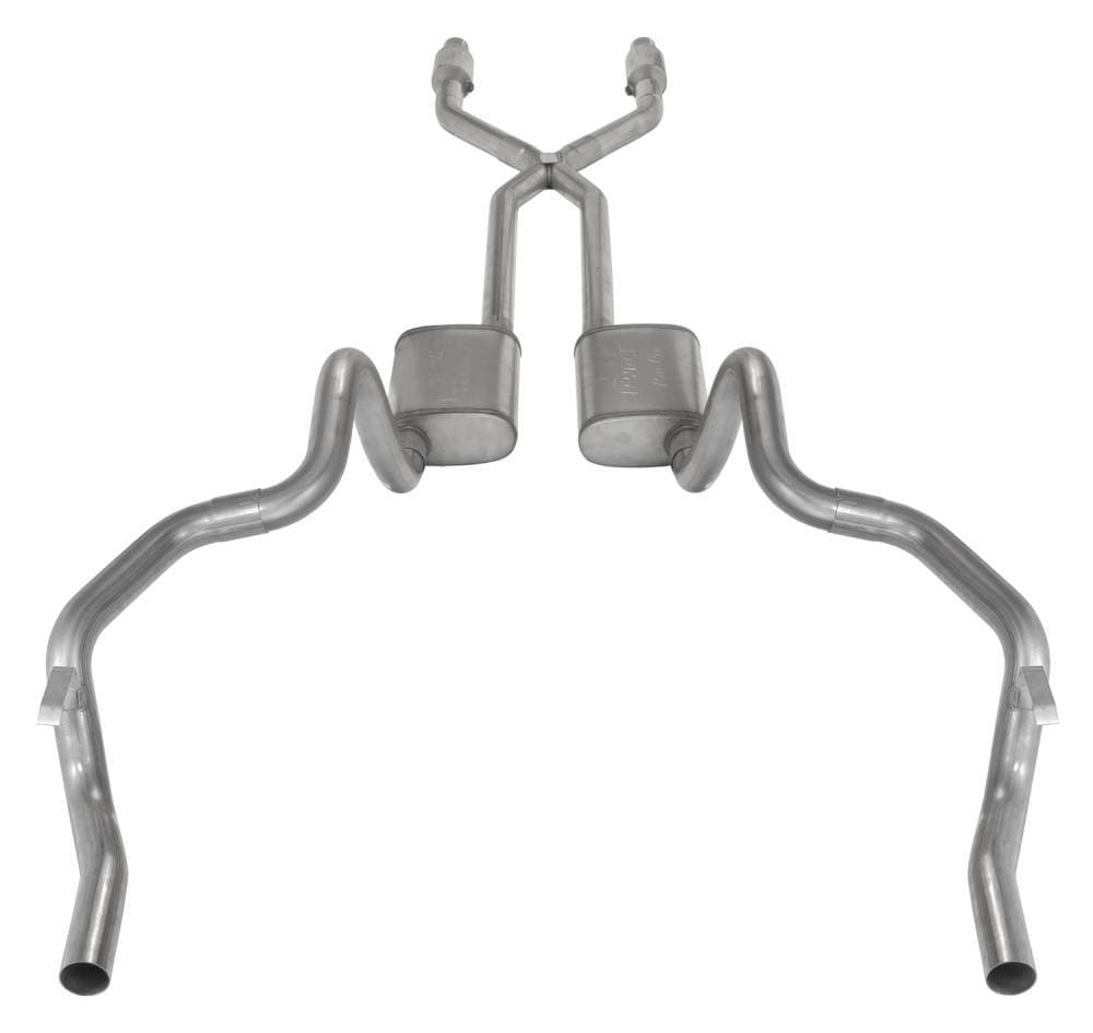 1975-1981 F/X-Body 2.5 Inch Crossmember Back Exhaust System With X-Pipe Includes Catalytic Converters 409 Stainless