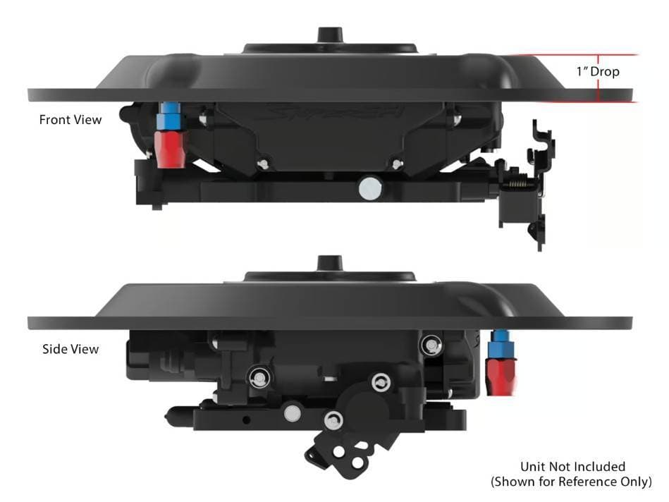 Sniper EFI Air Cleaner 1" Drop Base Plate- Black, Add your element and lid