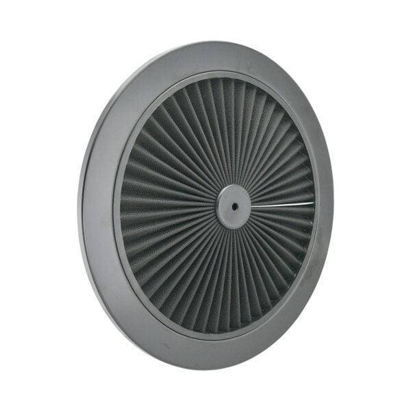 Air Cleaner Lid, 14 in Round, Filtered, Black Filter, Steel, Black Paint, Each