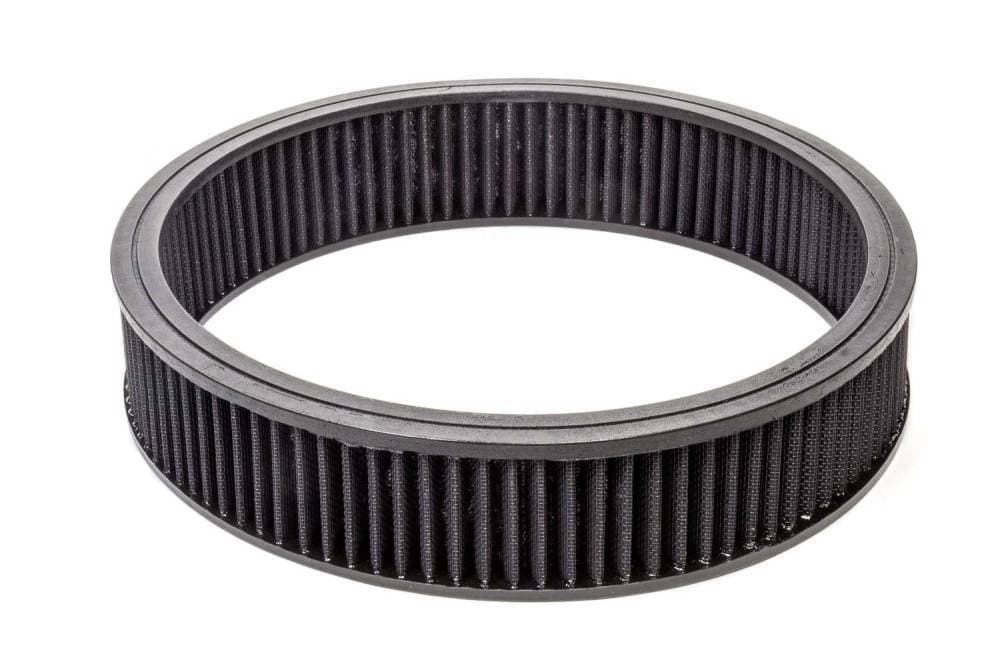 Air Filter Element, Round, 14 in Diameter, 3 in Tall, Reusable Cotton, Black, Universal, Each