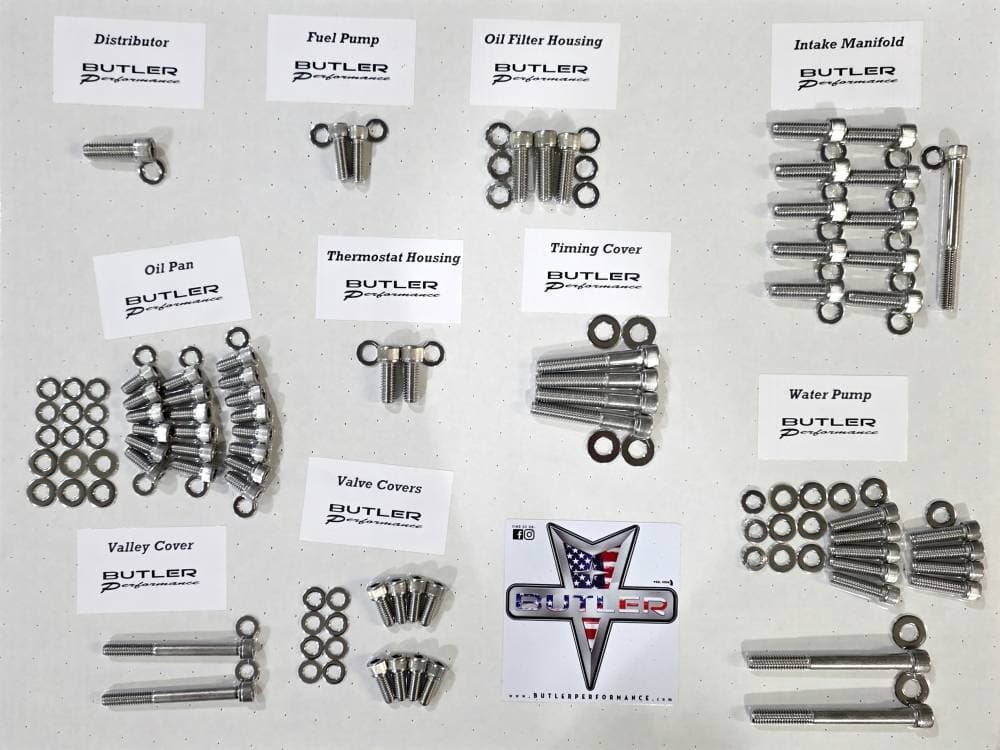 Butler Pontiac Complete Engine Accessory Bolt Kit- Allen Head- Stainless Steel 1969-79 ABO-A-5201