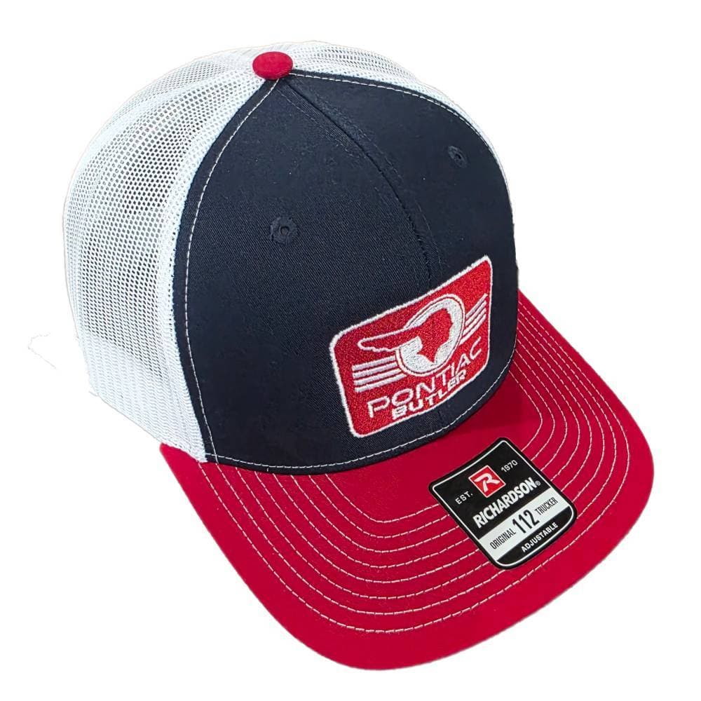 Pontiac Classic Hat, 5 Panel, Navy/Red/White, Adjustable, 112FP