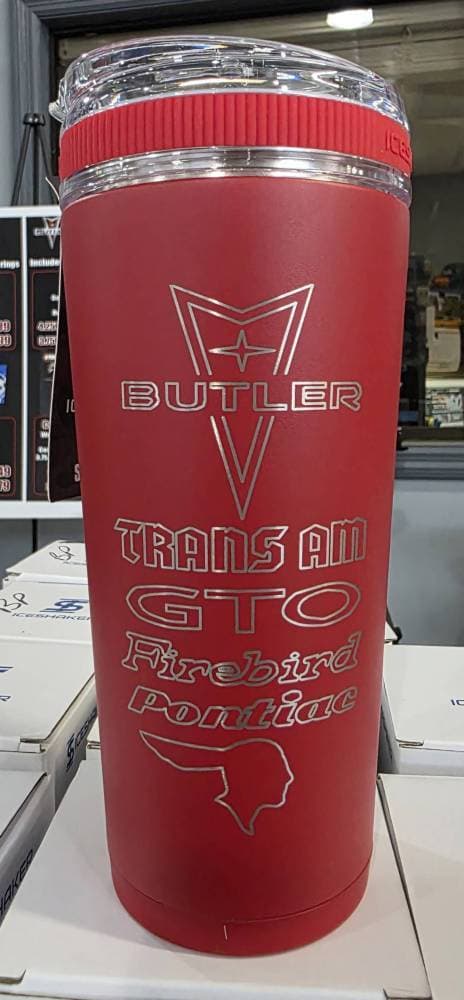 Pontiac Logos 26oz Iceshaker Flex Bottle, Red, No Handle
