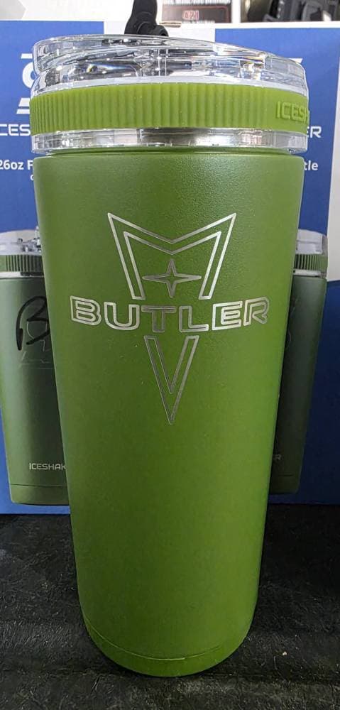 Butler Pontiac Logo 26oz Iceshaker Flex Bottle, OD Green, No Handle