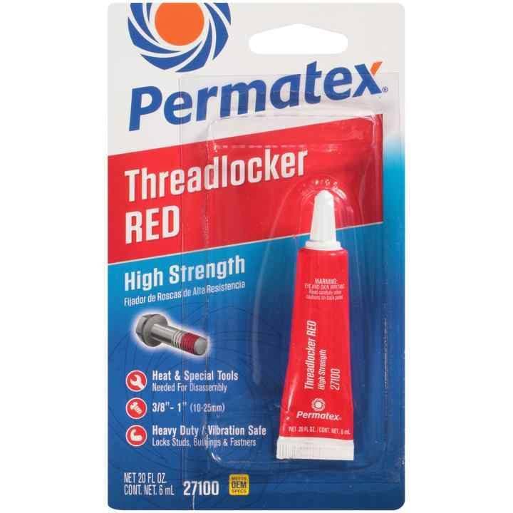 Permatex Thread Locker, Red, High Strength, 6 ml Tube, Each