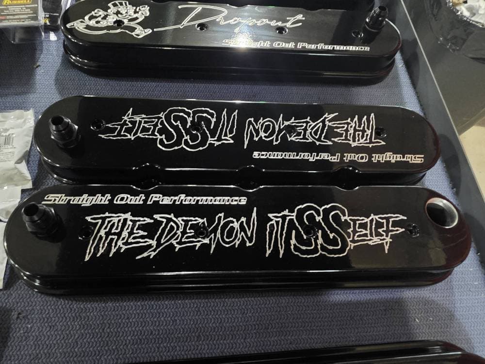 Butler Performance CUSTOM LOGO CNC Engraved Late Model Pontiac/LS Aluminum Valve Covers (Set)