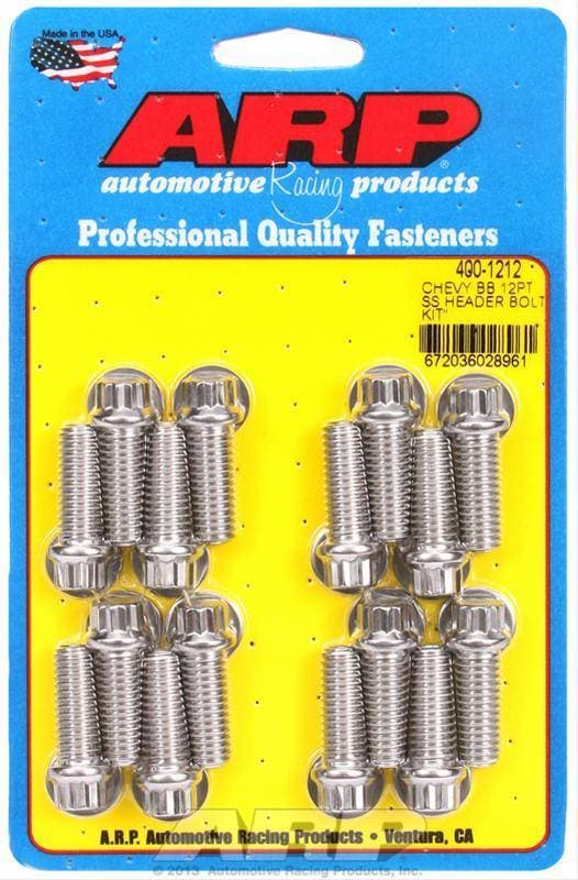 ARP Stainless Steel Header Bolts, 12pt 3/8-16x1"